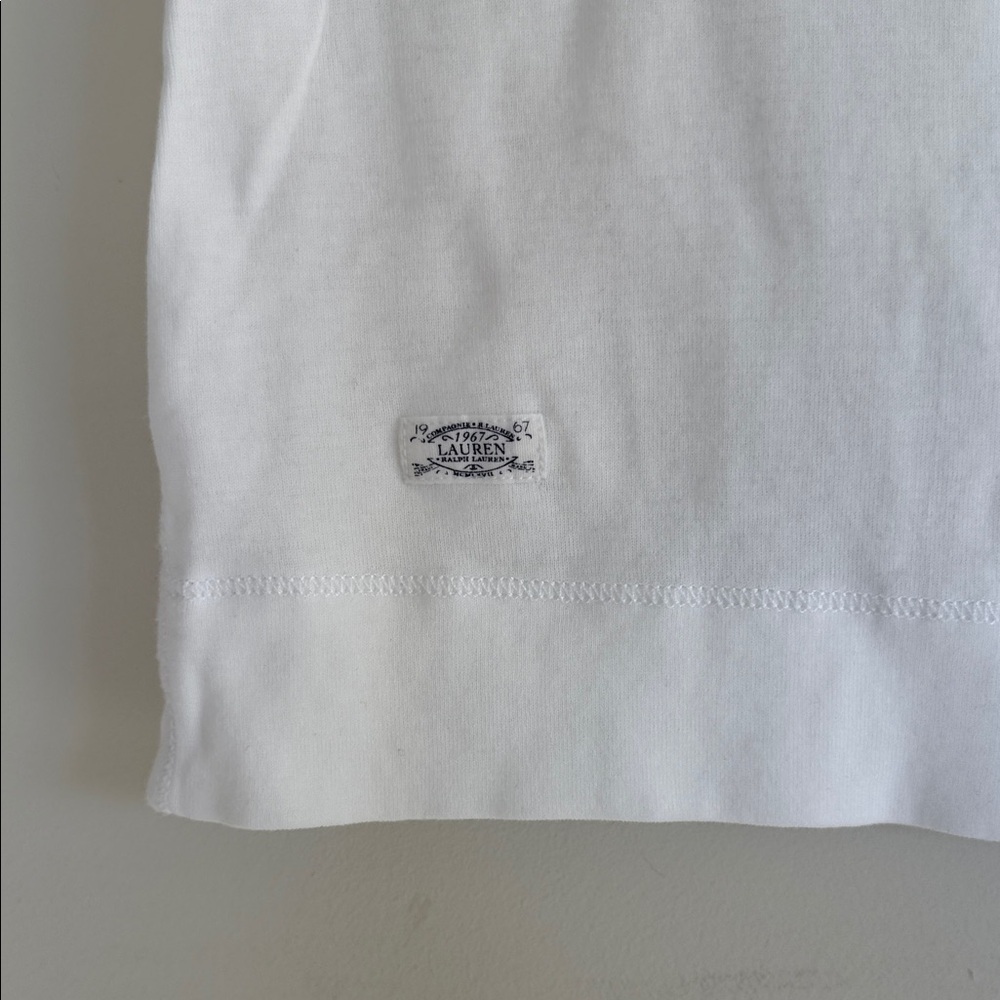 Lauren Ralph Lauren White Tee with Blue Trim - Picture 3 of 7